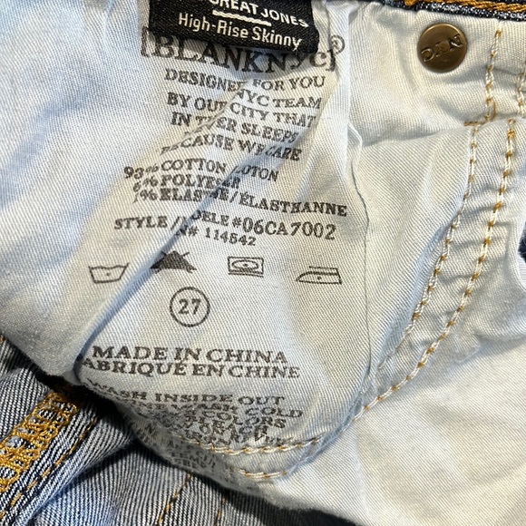 Blank NYC The Great Jones High Rise Skinny Faded Blue Denim Jeans, Size 27 - Picture 8 of 16
